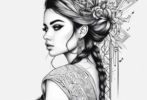 Jot is my daughter and i like music tattoo idea