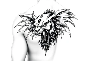 Black and white. Left arm tattoo which starts at the elbow and goes all the way up to the shoulder. The tattoo should exemplify power, strength and dominance. tattoo idea