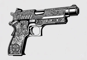 The letters AR with pistols on each side tattoo idea