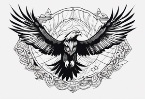Eagle and writing tattoo idea