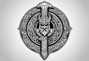 Valhalla viking shield axe sword warrior tattoo idea