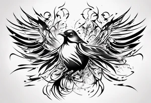 Bird breaking free tattoo idea