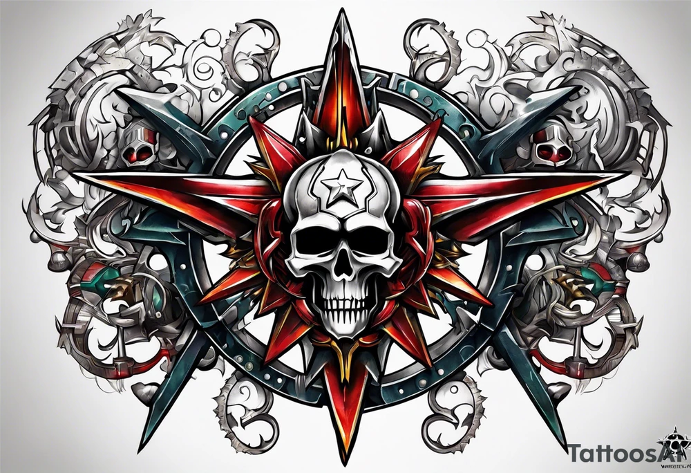 Warhammer 40k 8 pronged star tattoo idea