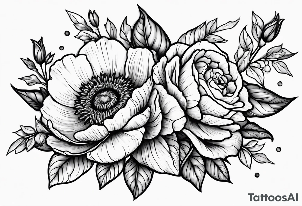 February and October birthflowers tattoo idea