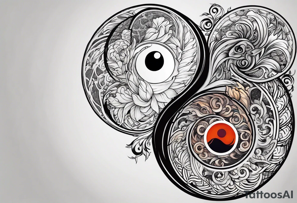 Manly yin and yang tattoo idea
