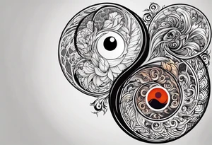 Manly yin and yang tattoo idea
