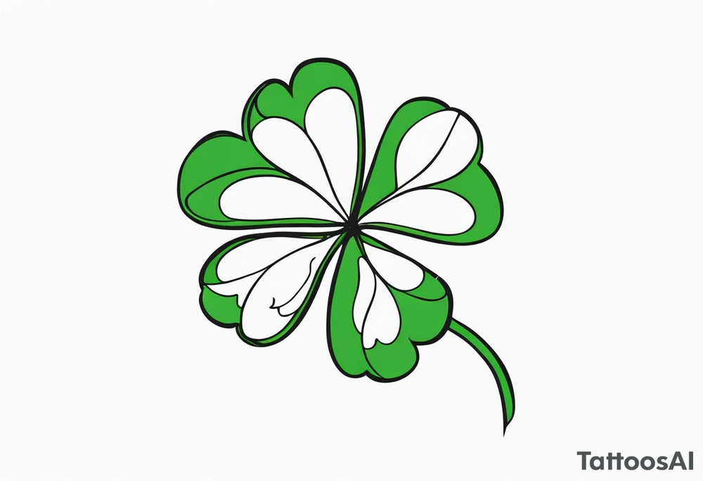 one single three leaf clover on a vine tattoo idea