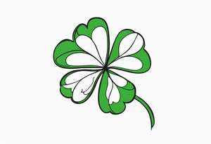 one single three leaf clover on a vine tattoo idea