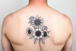 Sunflowers and roses tattoo idea