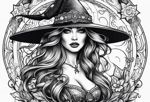 Beautiful witch tattoo idea