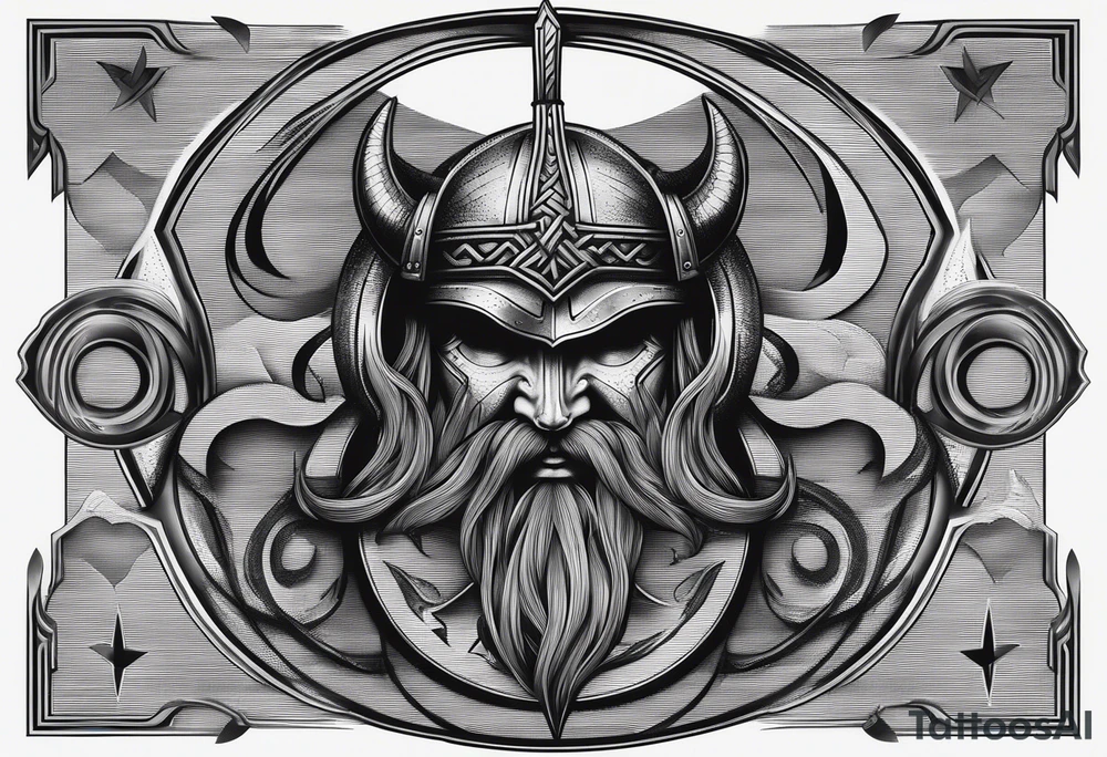 Basic viking tattoo with a symbolic 6 representing 6 brothers tattoo idea