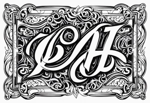 P and an I letters interwoven tattoo art script tattoo idea