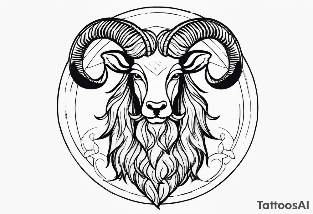capricorn with beard tattoo idea