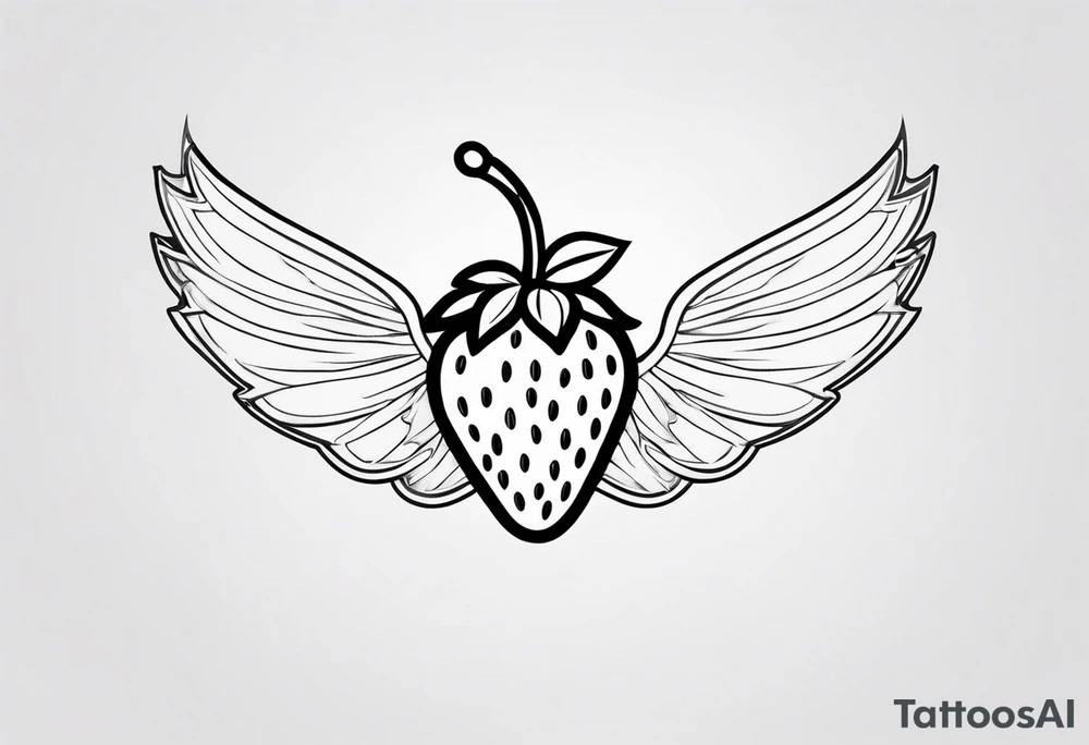 A Strawberry with wings tattoo idea