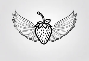 A Strawberry with wings tattoo idea