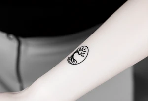 Enso circle with tree of life tattoo idea