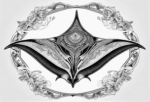psychadelic manta ray symmetrical tattoo idea