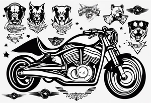 Pitbull on a motorcycle tattoo idea