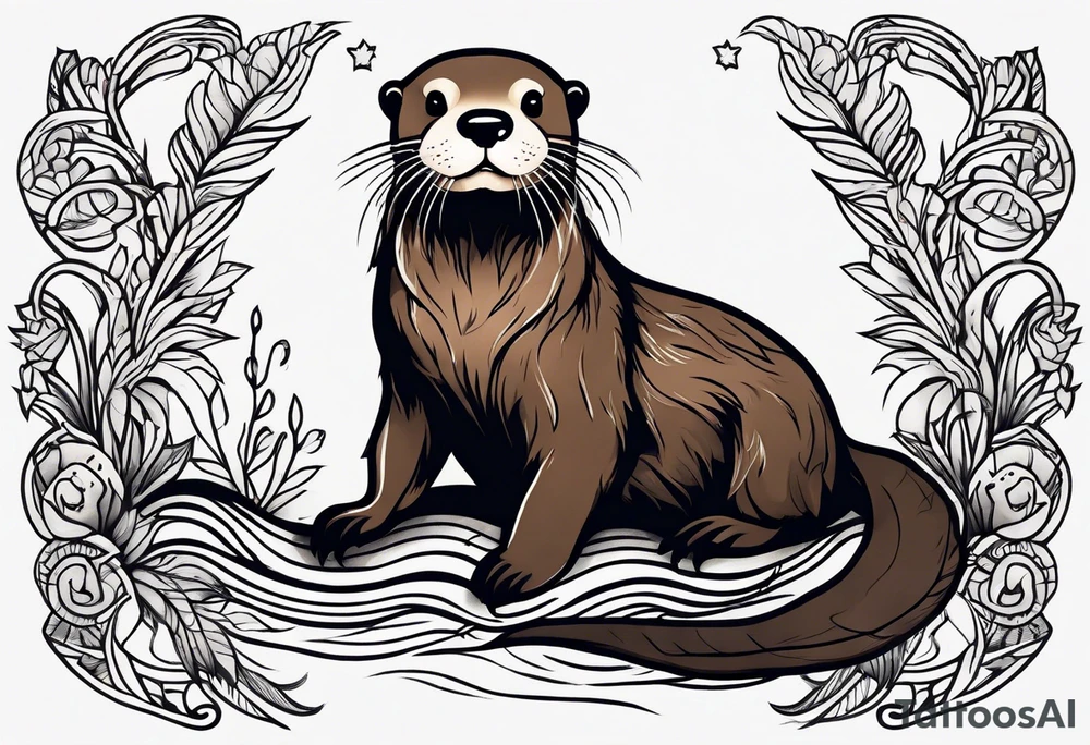 Traditional 
Otter tattoo idea