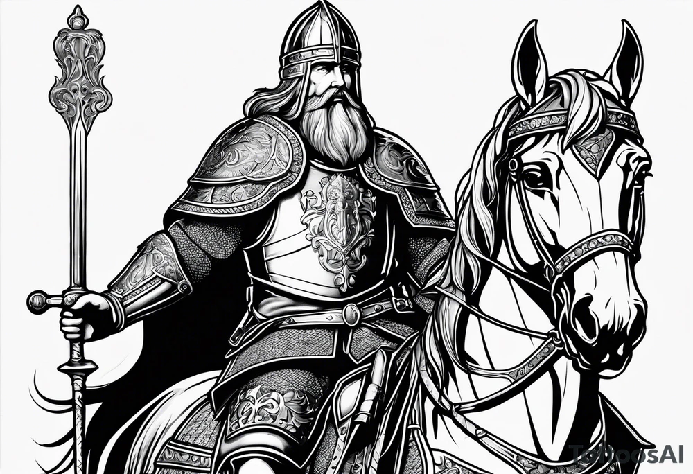 charlemagne in armor tattoo idea