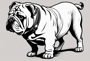 Abseiling bulldog sand blasting tattoo idea