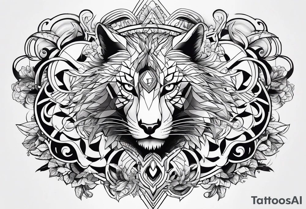 big back tattoo animal fight tattoo idea