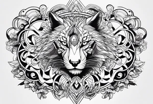 big back tattoo animal fight tattoo idea