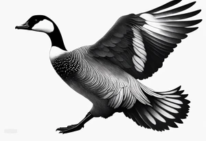 canadian goose shaking wings in profile tattoo idea