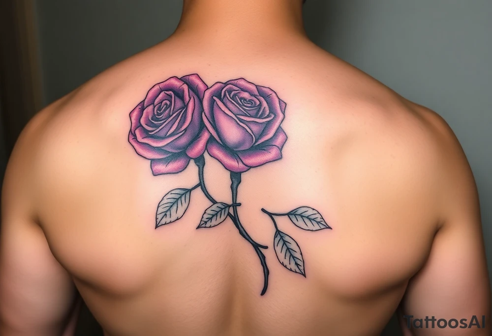 Create a rose tattoo with 3 roses add purple and pink also add black and make it bold
Roses without the stem tattoo idea