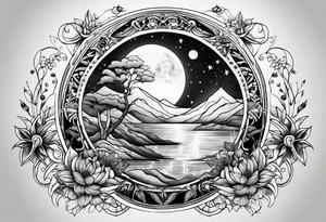 Lune et soleil tattoo idea