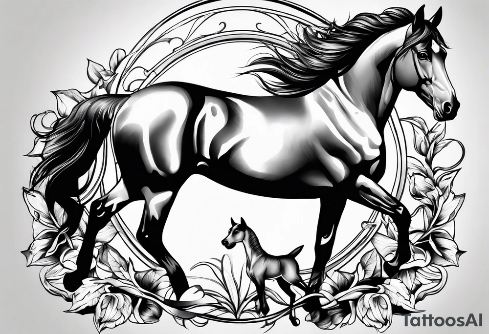 Horse and dog tattoo idea