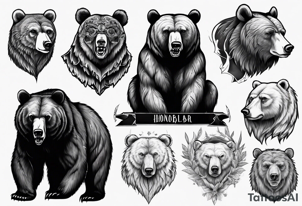 honorable bear tattoo idea