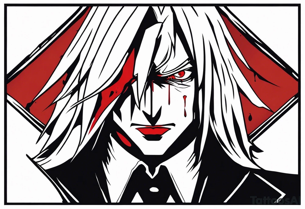 Alucard's bleeding tear tattoo in Hellsing tattoo idea