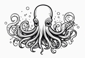 Fear of the deep squid body ink
lowbrow art tattoo idea