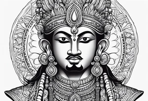 Realistic Vishnu tattoo idea