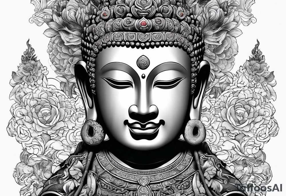Buddha with monkey king underneath tattoo idea