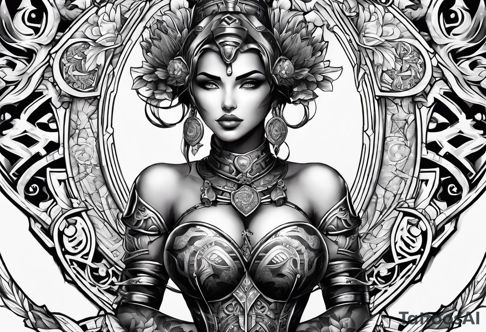 Breast of a warrior tattoo idea