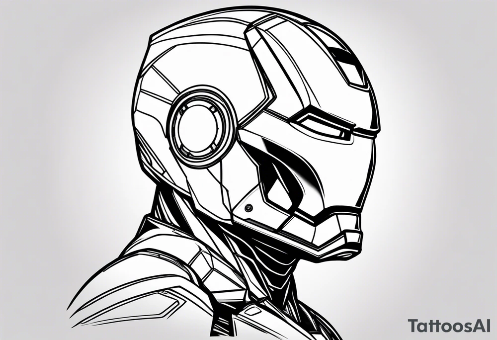iron man side vieuw tattoo idea