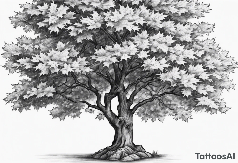 A maple tree tattoo idea