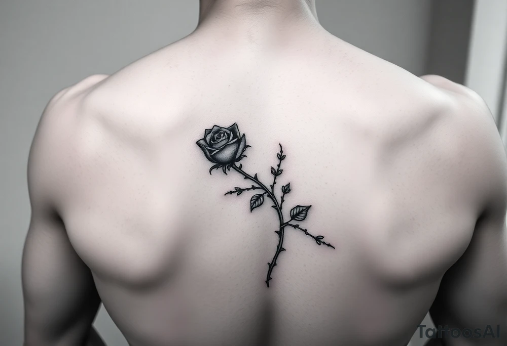 tattoo of a rose thorn vine sewn inside and wrapping around the forearm tattoo idea