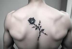 tattoo of a rose thorn vine sewn inside and wrapping around the forearm tattoo idea