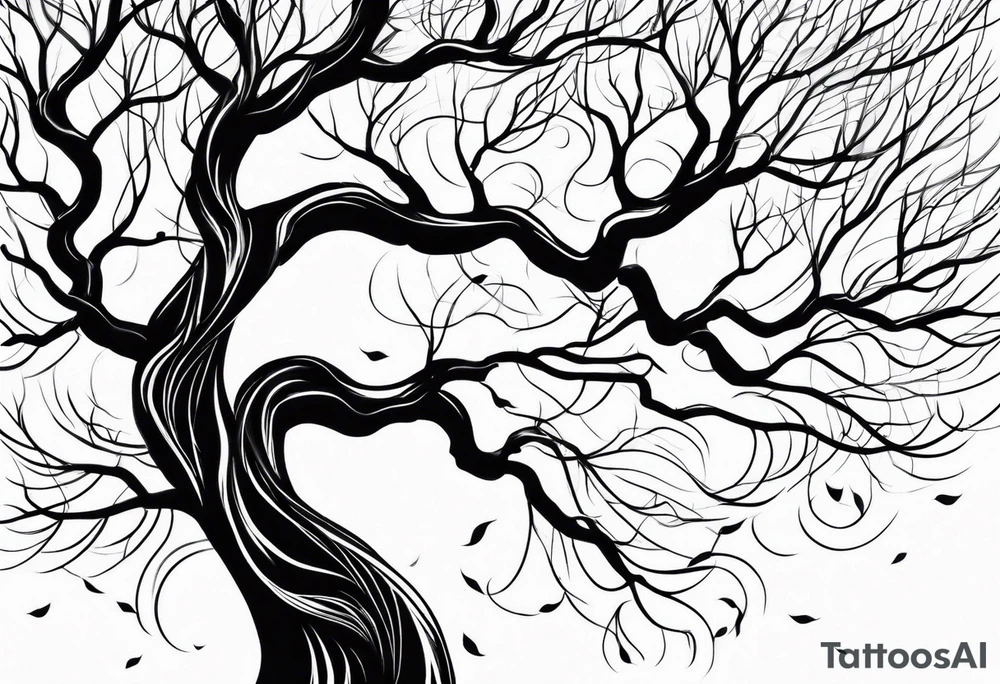 lightning like veins (tree branches) tattoo idea