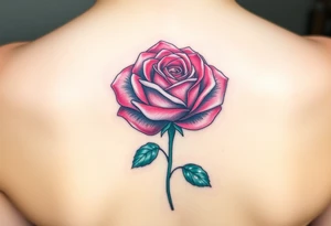 a rose with 3 colors, ruby as the base, aquamarine as the next layer and tourmaline as the middle tattoo idea