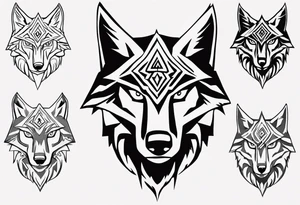 simple wolf head from zelda twilight princess front tattoo idea