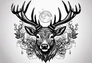 A deer baring fangs tattoo idea