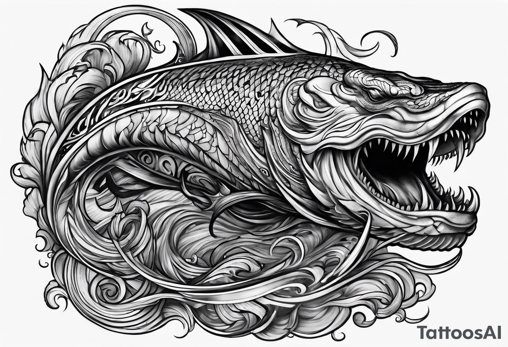 Menacing leviathan tattoo idea