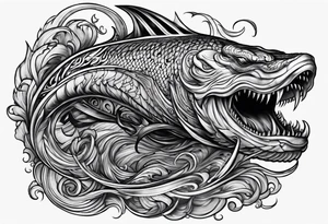 Menacing leviathan tattoo idea