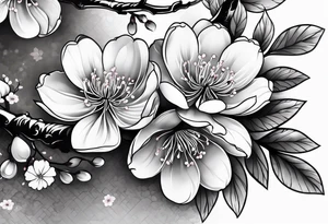 Japanese cherry blossoms forearm tattoo tattoo idea
