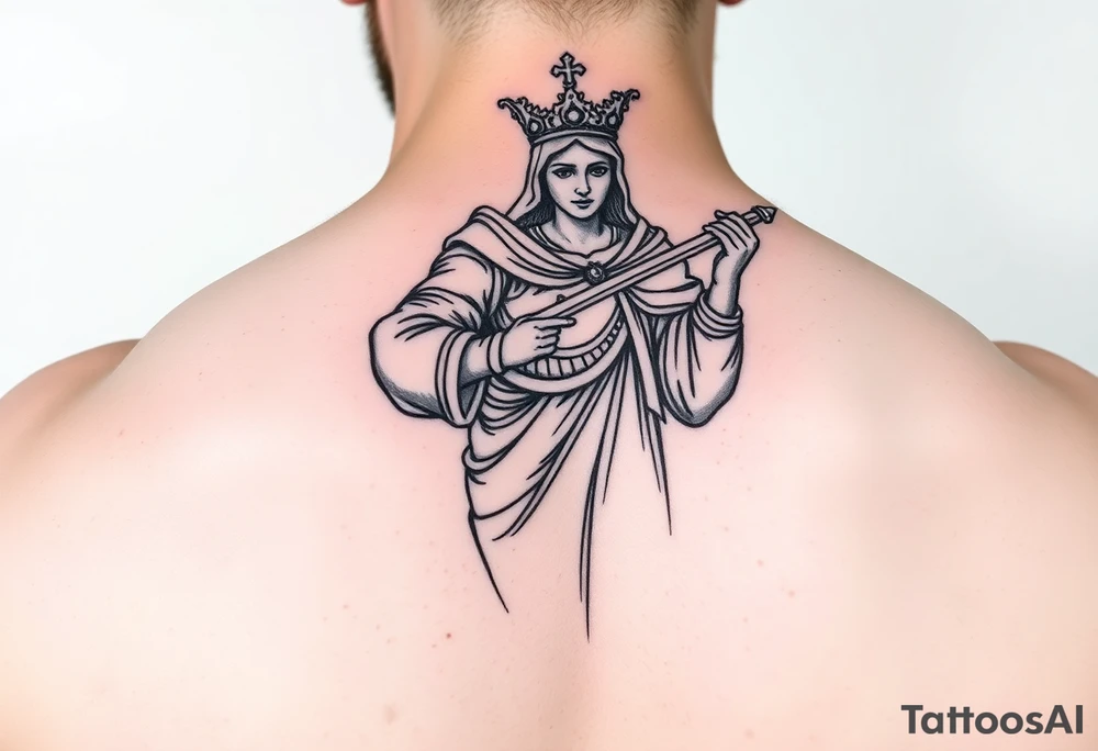 Saint Barbara carrying a riffle tattoo idea