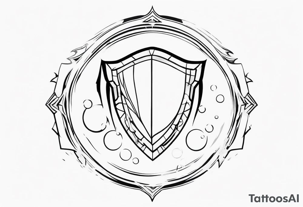 Tears bouncing off shield tattoo idea